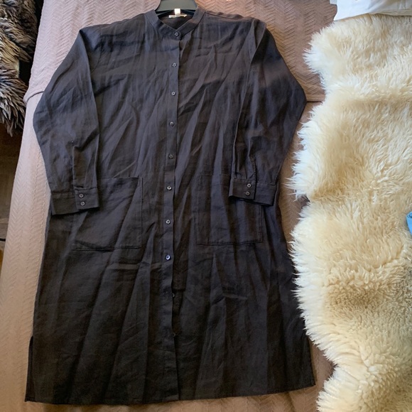 Eileen Fisher long linen chore coat - Picture 4 of 6
